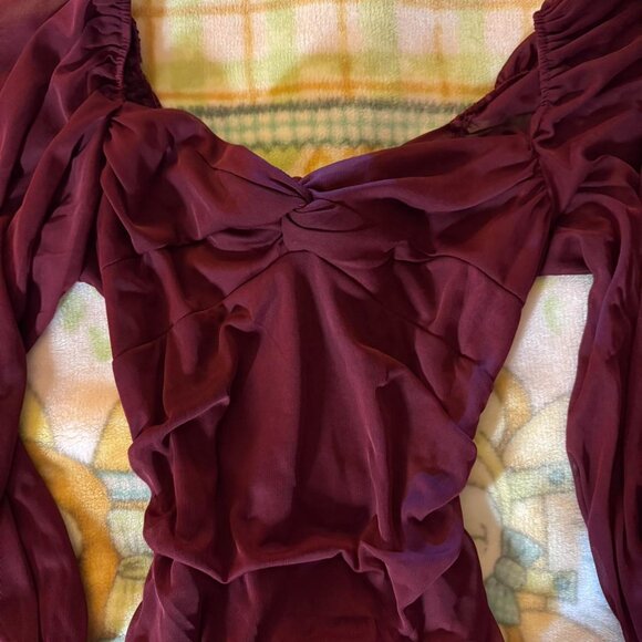B Darlin Women's Burgundy and Purple Dress - Picture 1 of 3